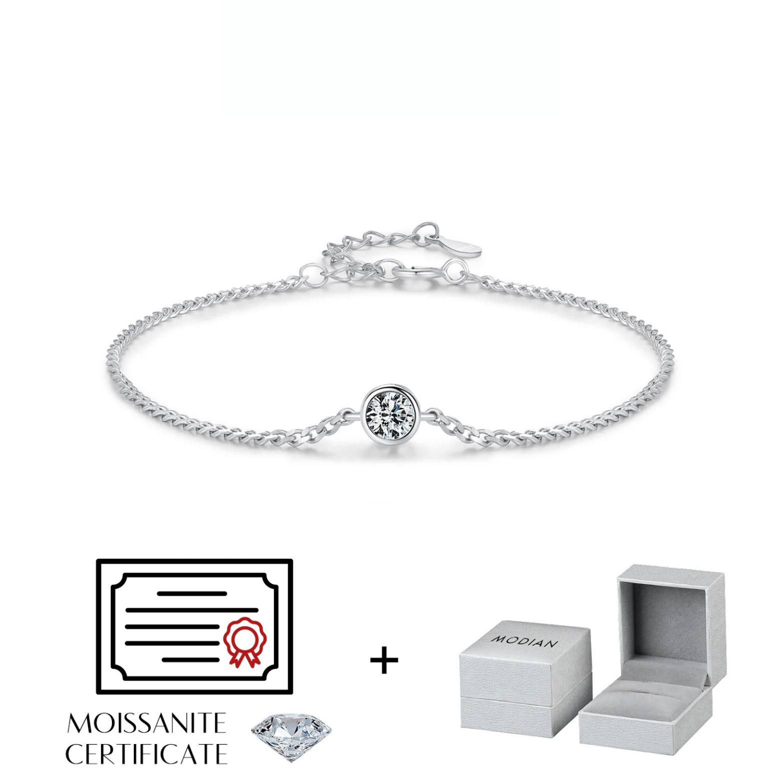 0.25CT Moissanite Bezel Setting Bracelet