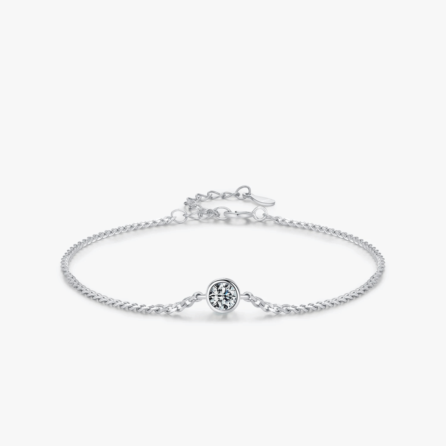 0.25CT Moissanite Bezel Setting Bracelet