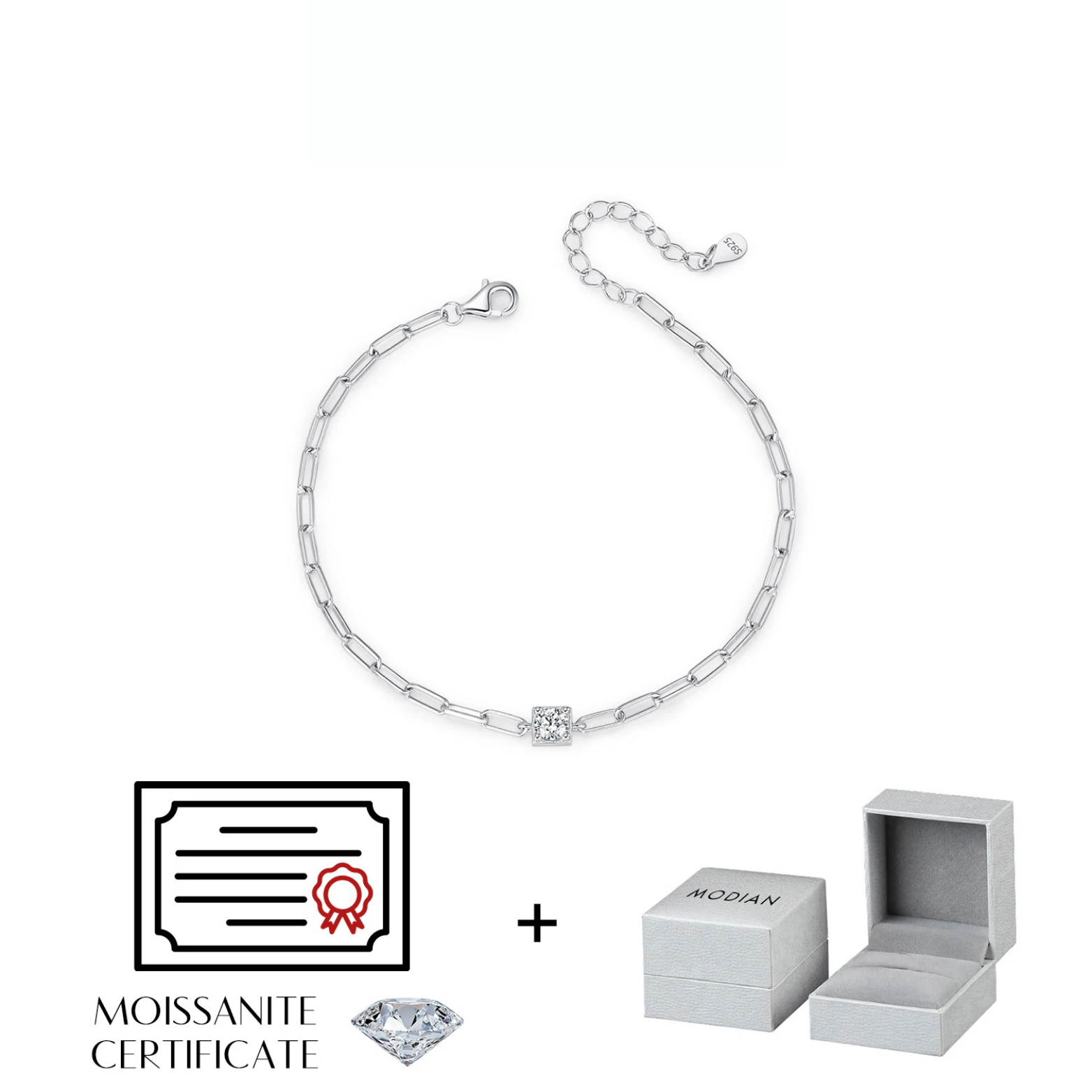 0.3CT D Color Moissanite Elegant Bracelet