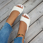 Fashion Fish Mouth Flat Slides Slippers Summer Seaside Vacation Beach Shoes For Women Sandals