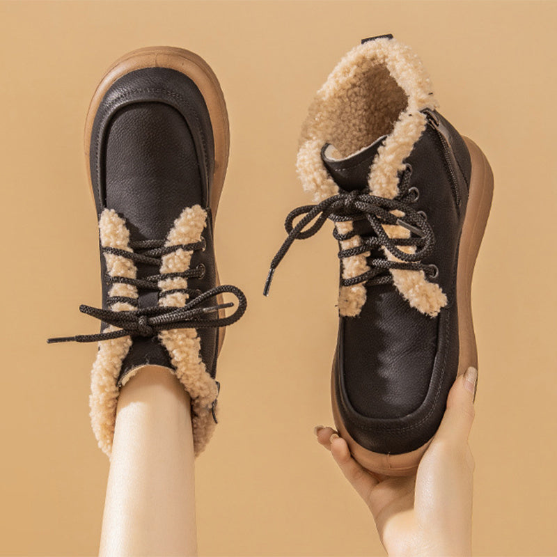 AURUM LUXE Artisan Cowhide Ankle Boots - Crystal Winter Collection
