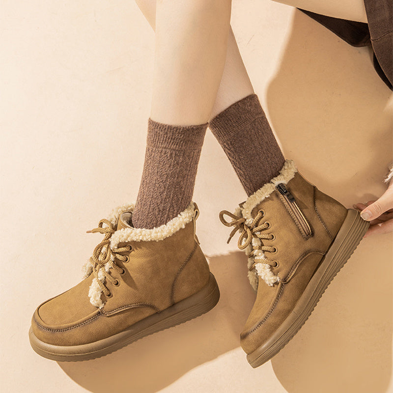 AURUM LUXE Artisan Cowhide Ankle Boots - Crystal Winter Collection