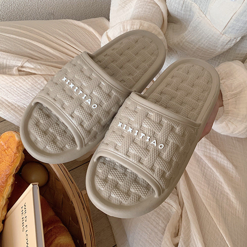 Women's Woven Plaid Soft Bottom Slippers