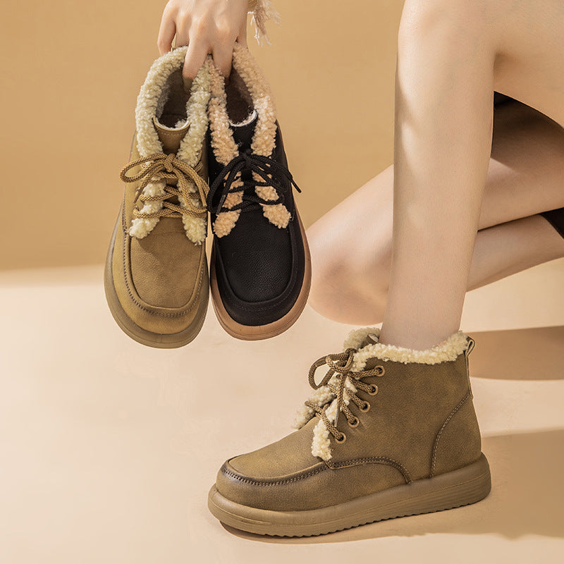 AURUM LUXE Artisan Cowhide Ankle Boots - Crystal Winter Collection