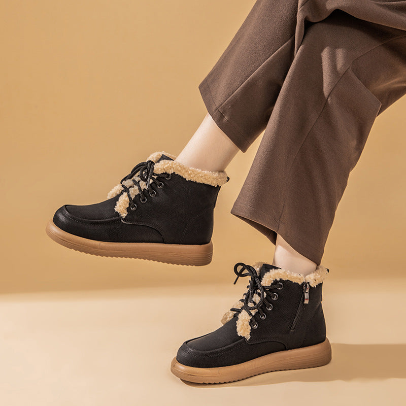 AURUM LUXE Artisan Cowhide Ankle Boots - Crystal Winter Collection