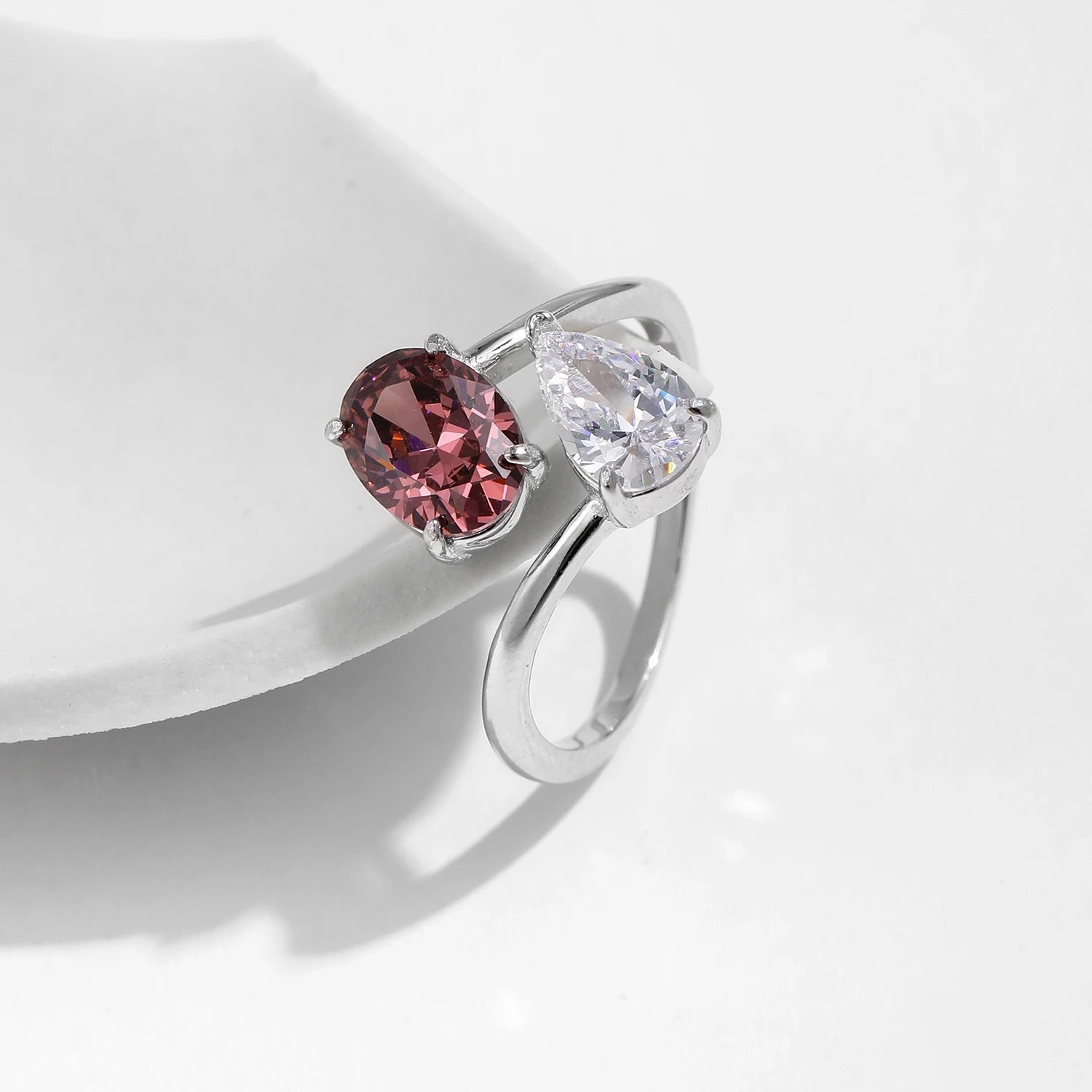 Oval & Teardrop Zirconia Elegance Ring