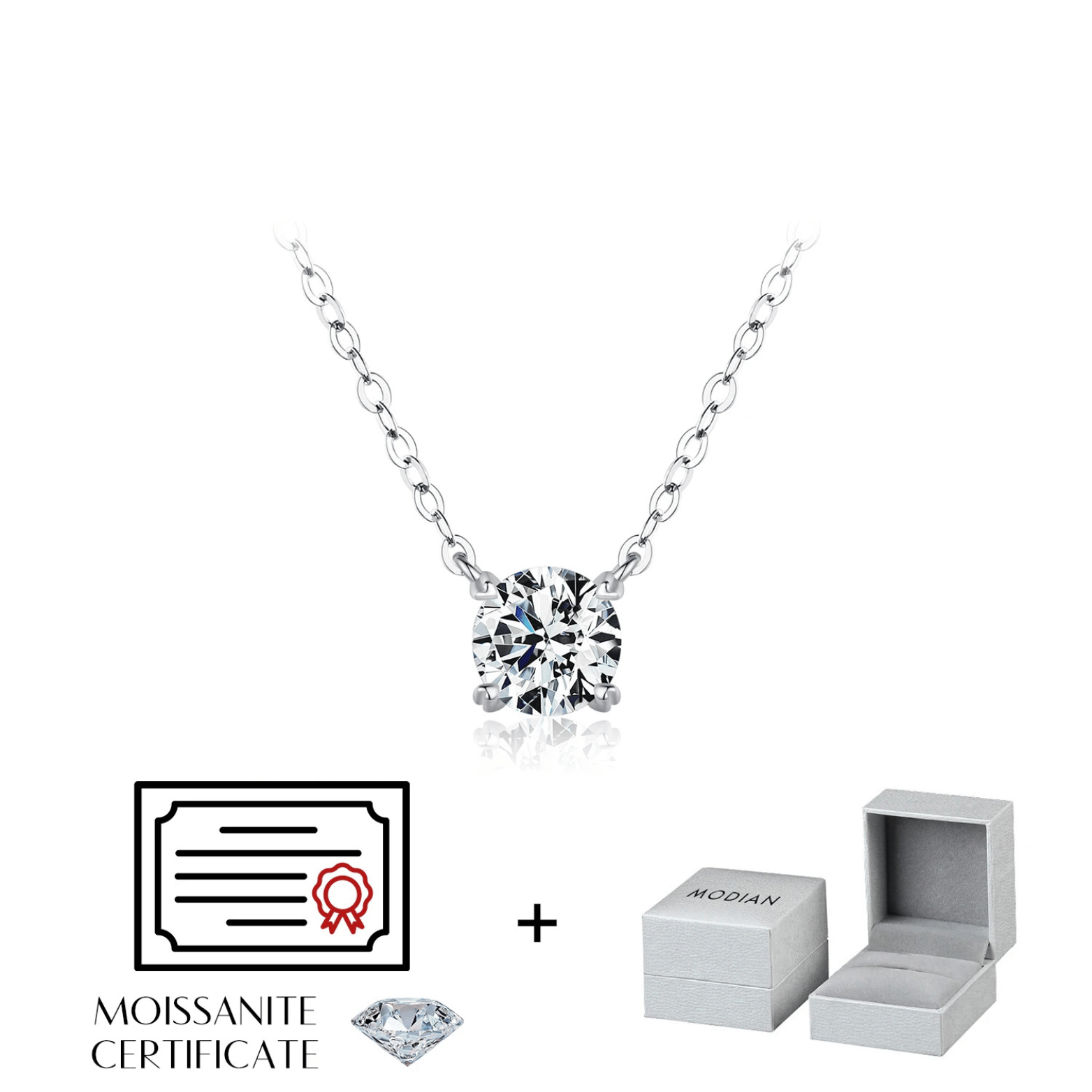 D Color Moissanite Halo Anniversary Pendant Necklace