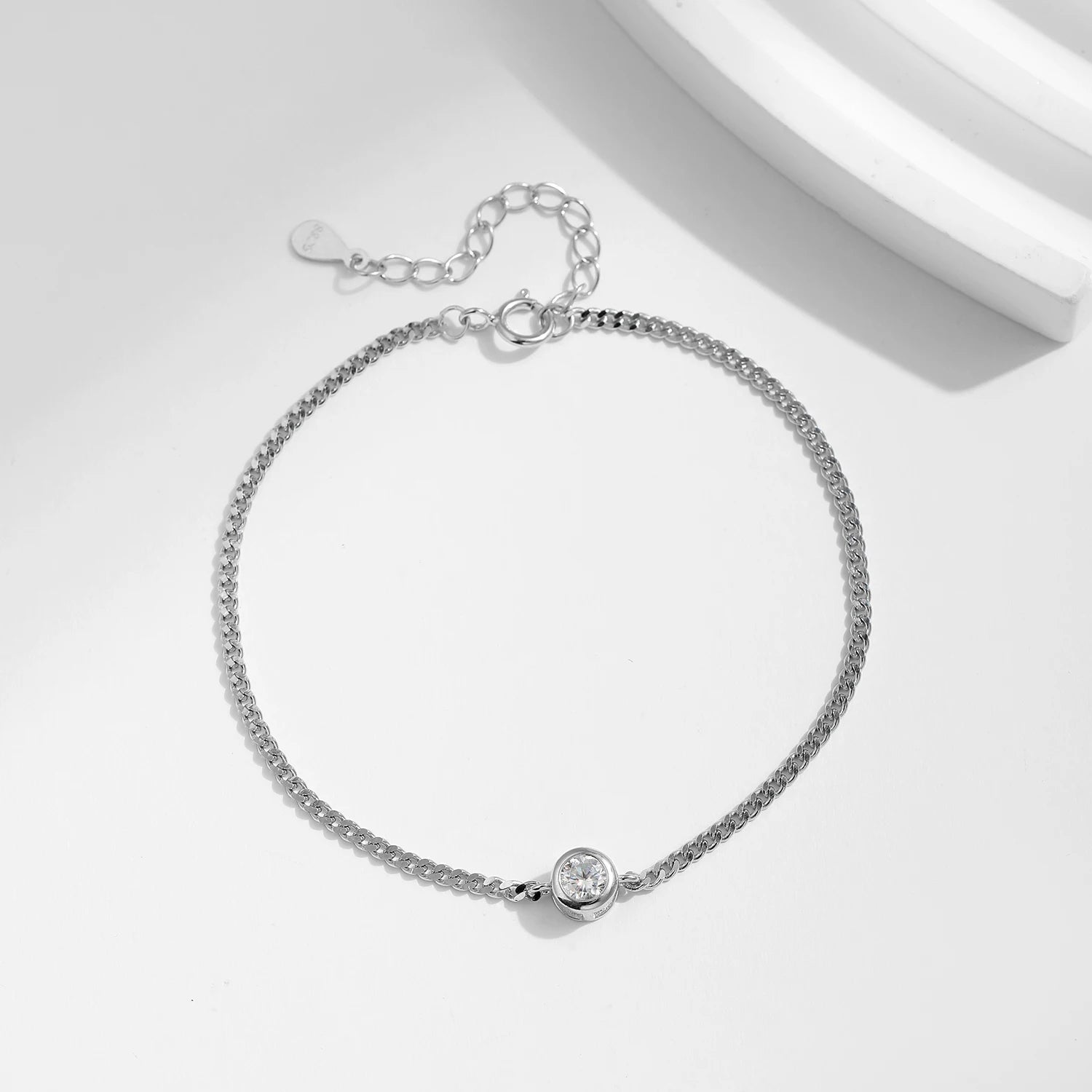 0.25CT Moissanite Bezel Setting Bracelet